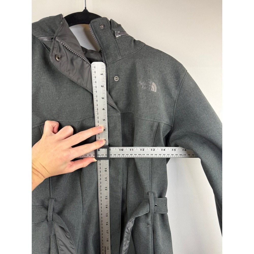 The North Face Laney II Trench Coat Womens Medium Grey Softshell Hooded Jacket - Picture 6 of 8